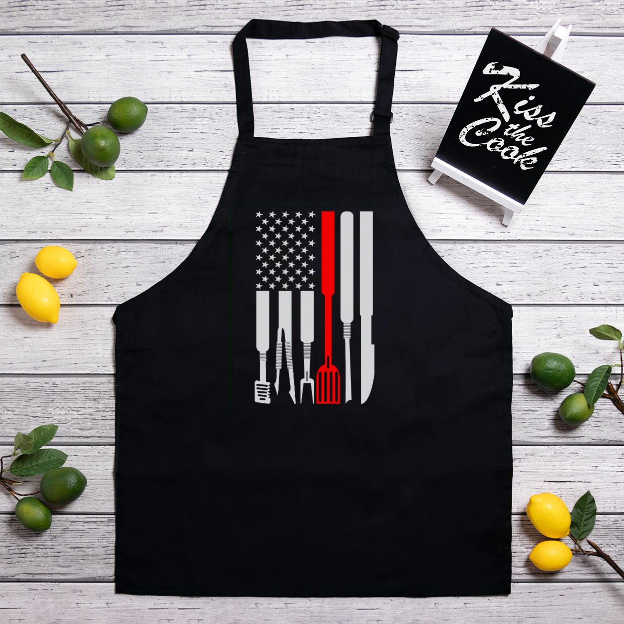 BBQ American Flag Apron (Full-Length)