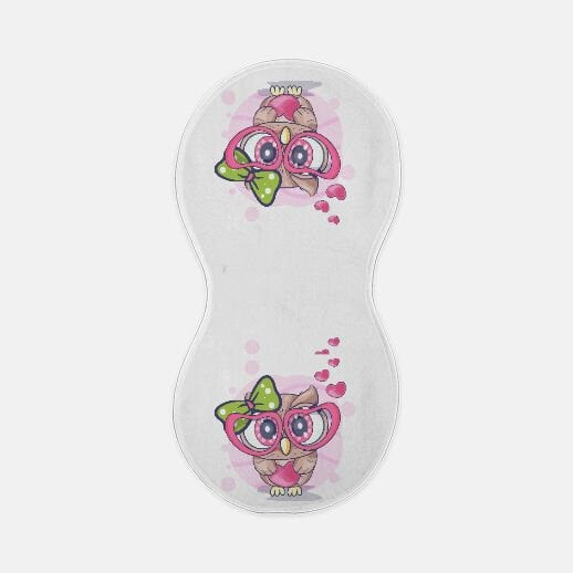 Little Miss Owl with glasses Peanut Burp Cloth