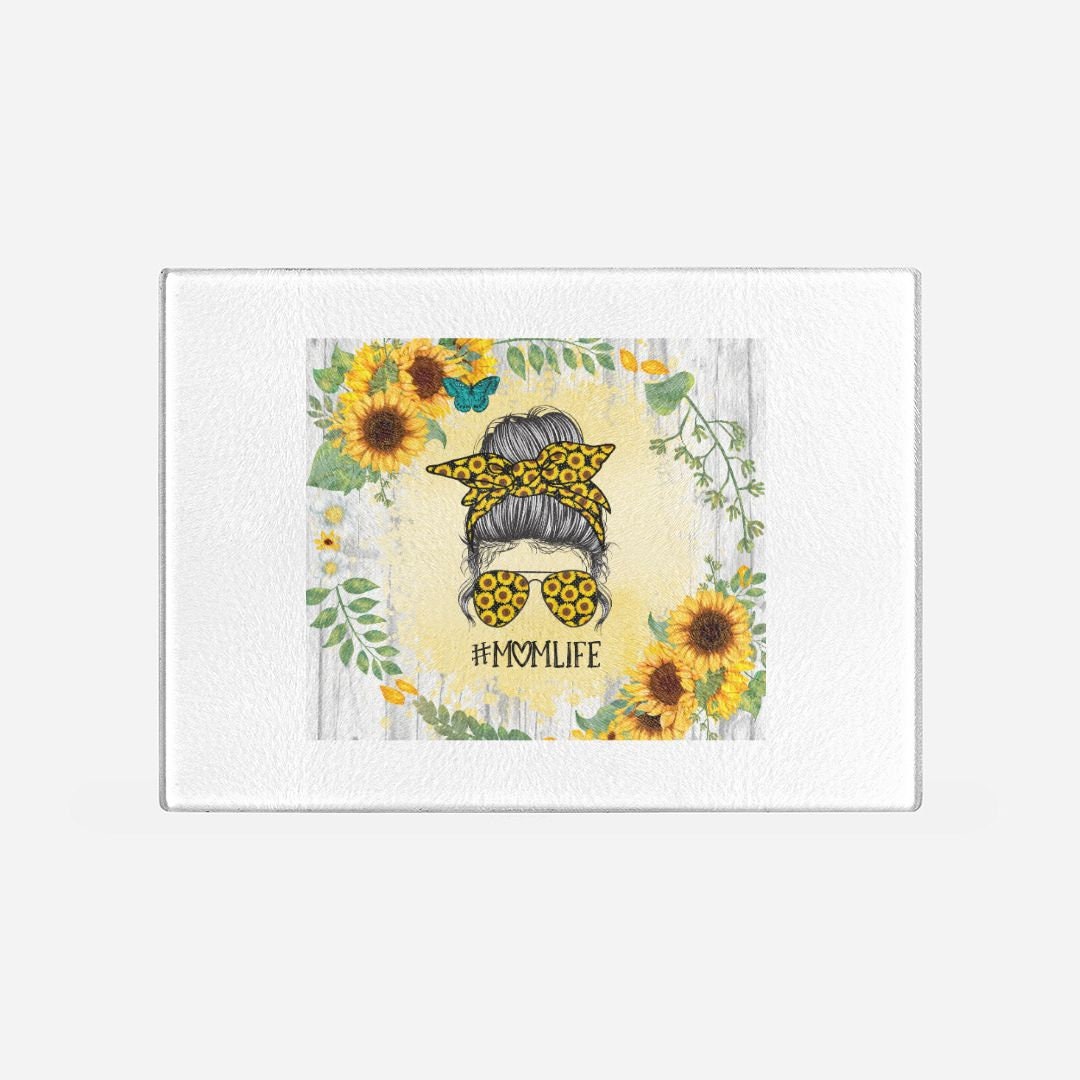 Sunflower #Momlife Cutting Board Lrg. (15.75" x 11.5")