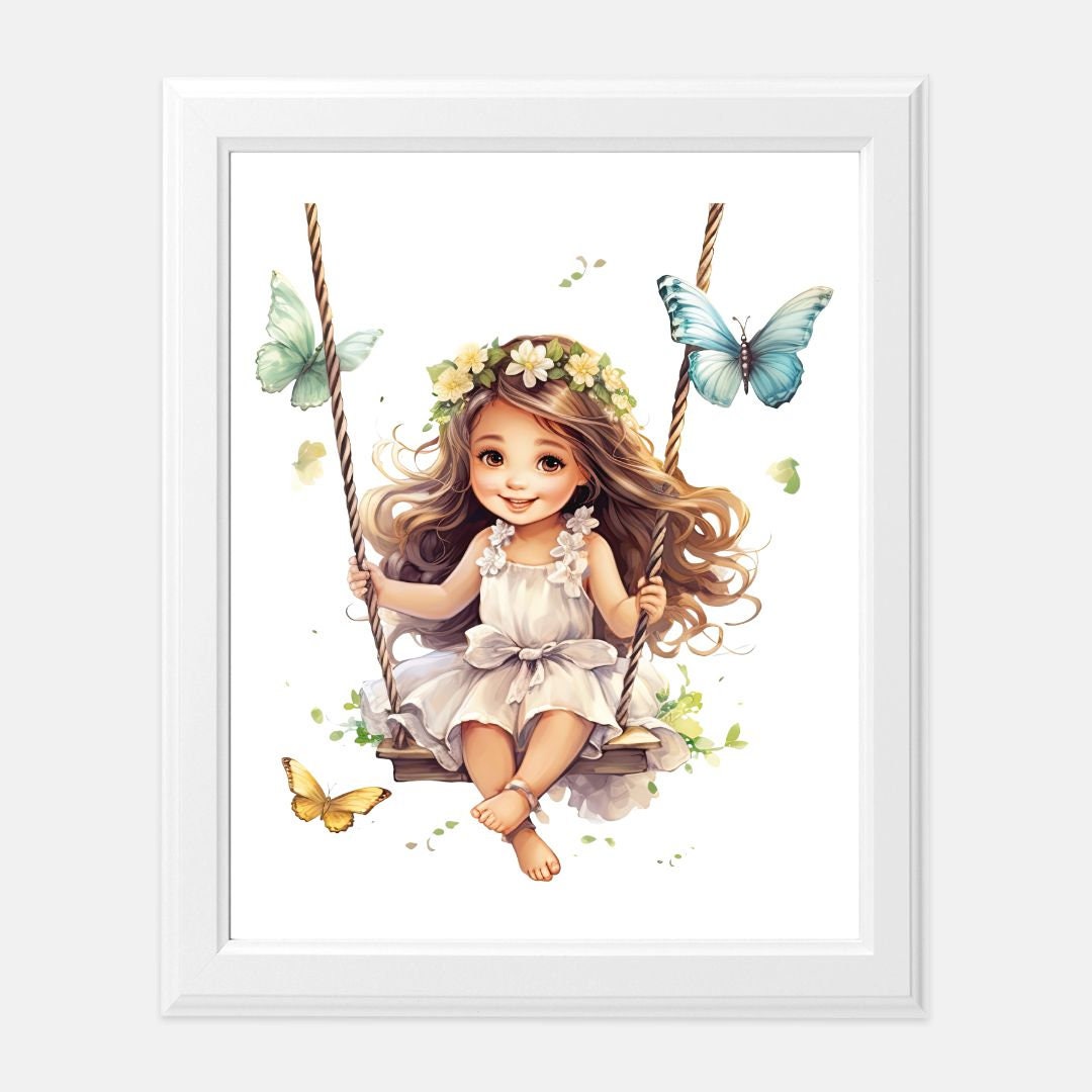 Swing with the butterflies~Print 8 x10