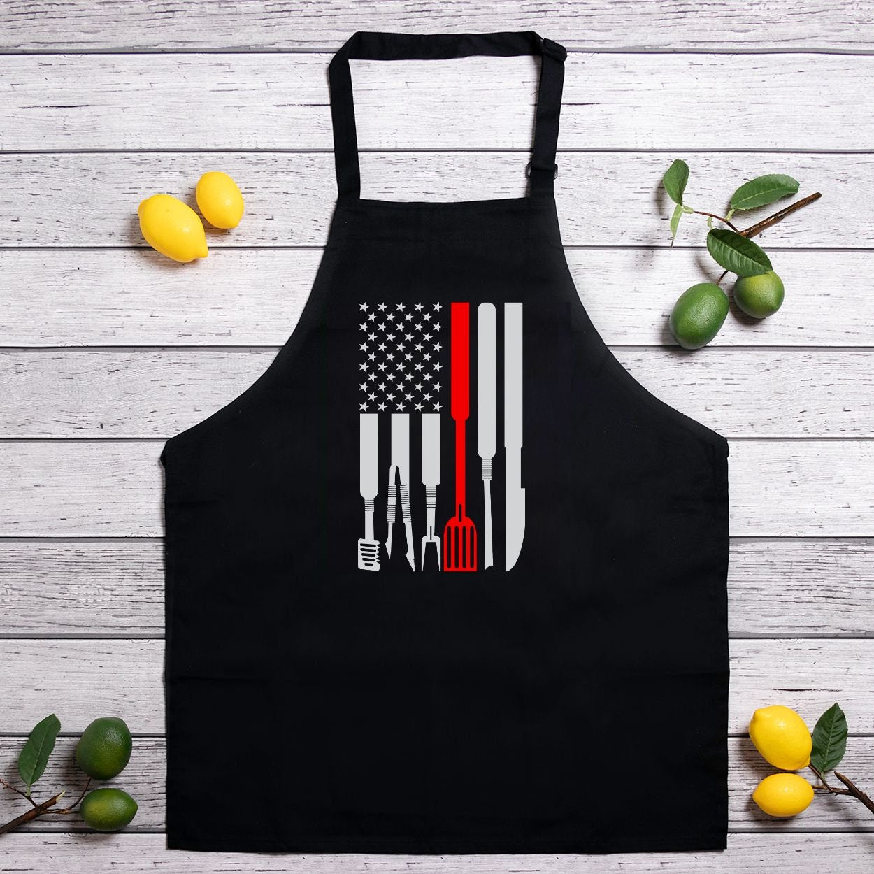 BBQ American Flag Apron (Full-Length)