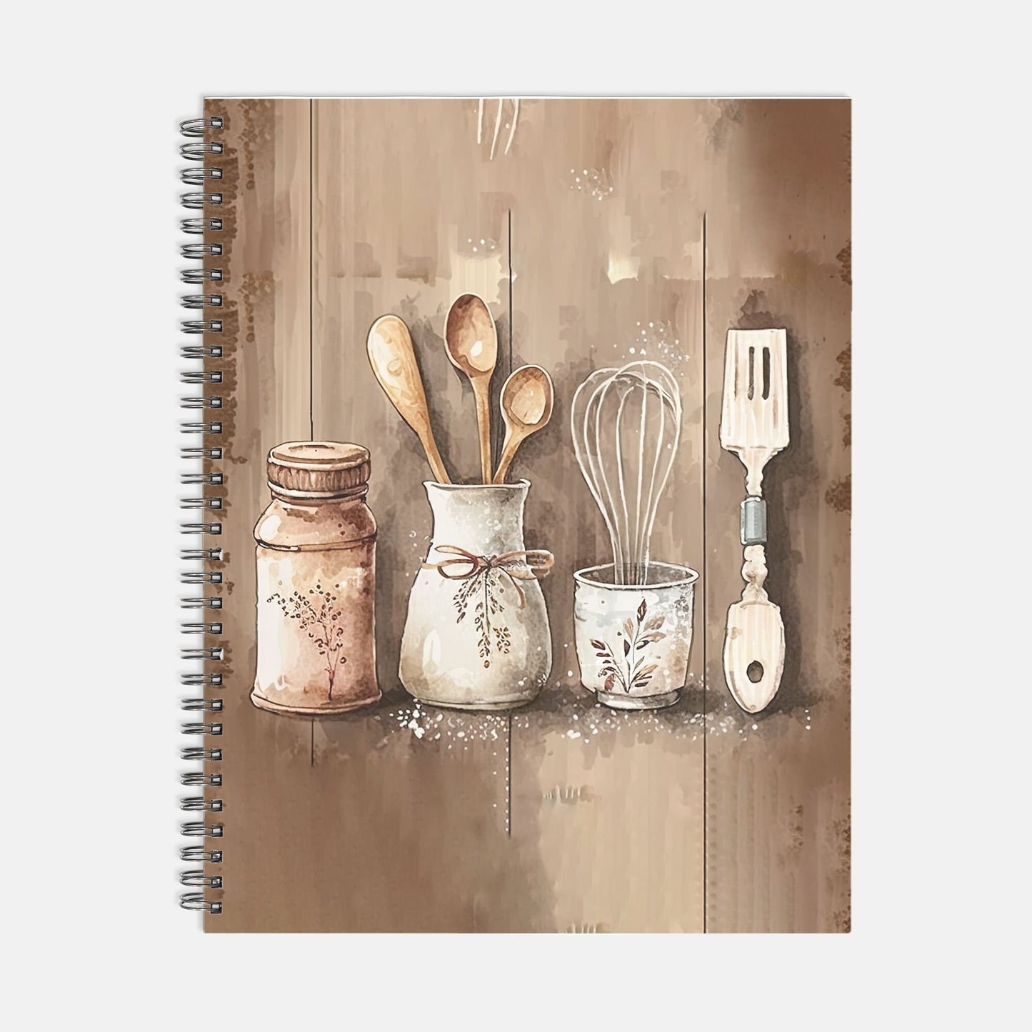 Country Time Utensil's Recipe Softcover Spiral Book 8.5 x 11