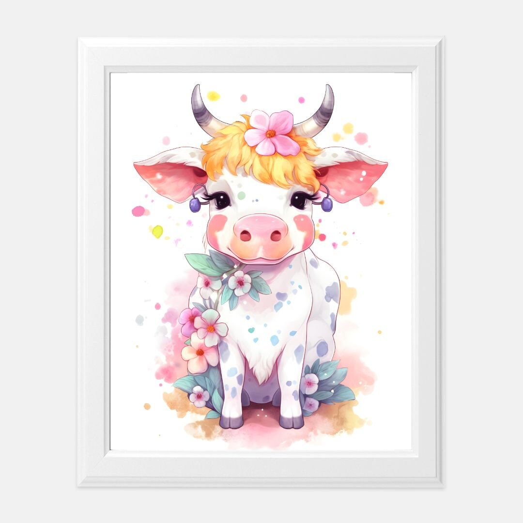 Baby Cow -Print 8 x10