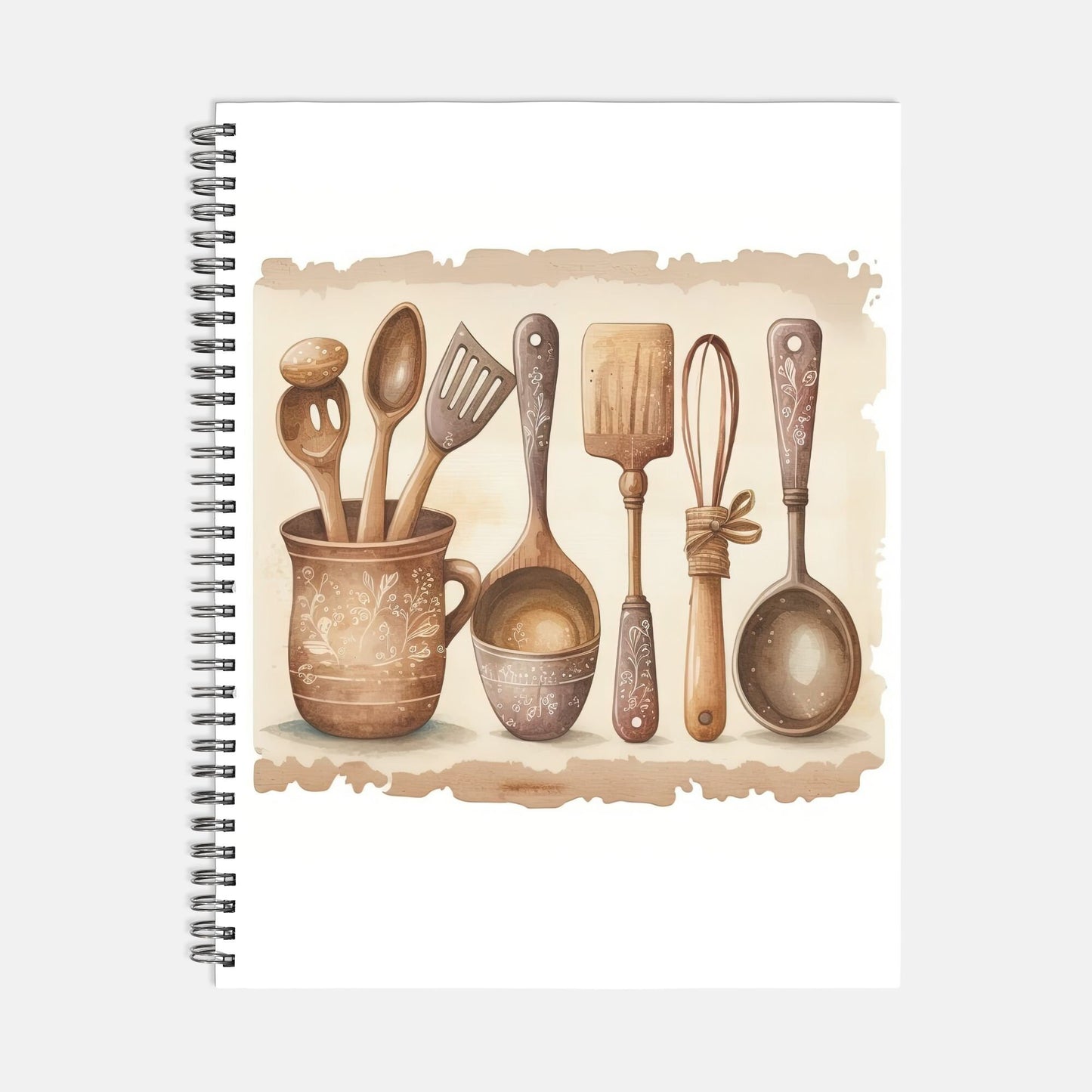 Vintage Country Recipe Softcover Spiral Book 8.5 x 11