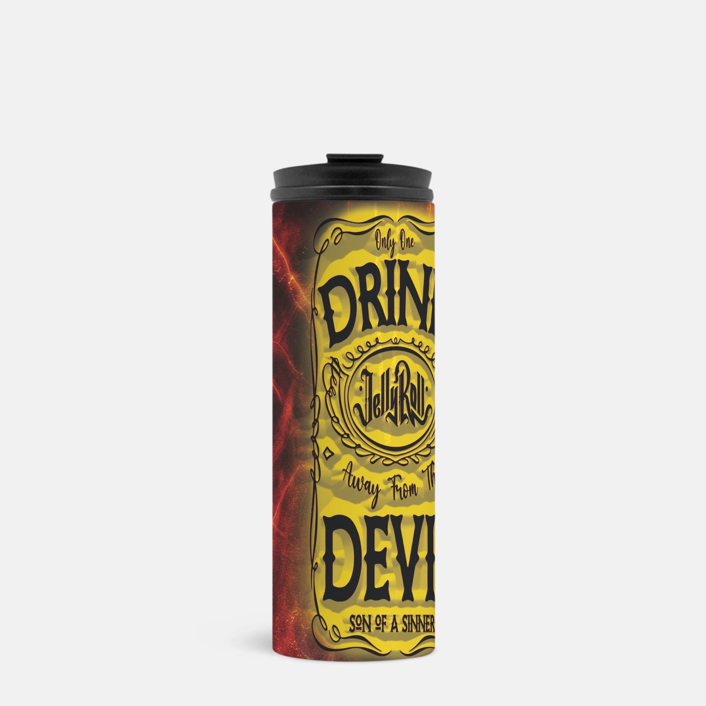 Drink from the Devil Yellow Thermal Tumbler 16 oz.