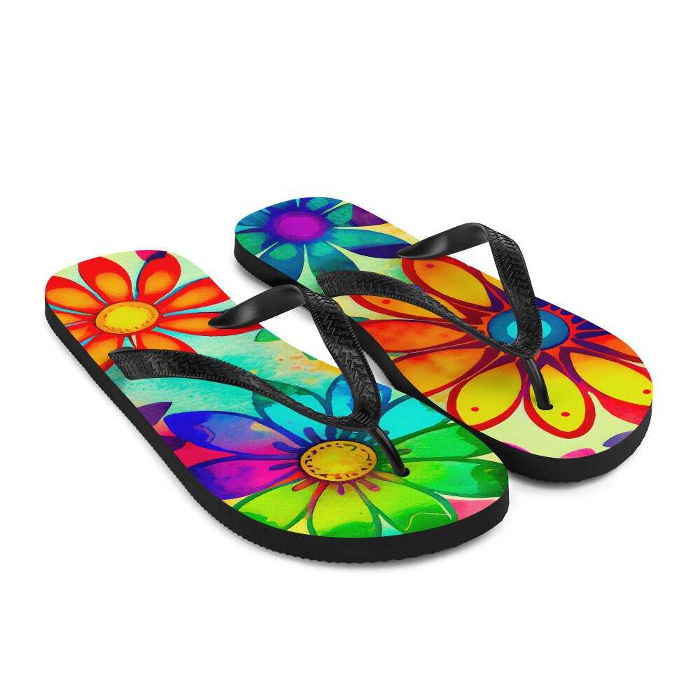 Colorful Daisies Flip-Flops