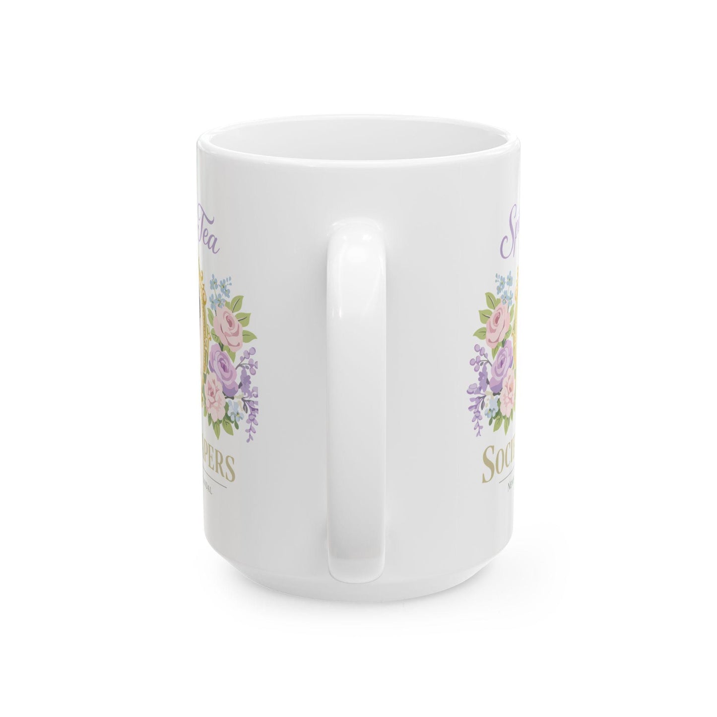 Sisters of Tea Society Mug Spill the Tea Society Papers Floral Vintage Portrait Ceramic Coffee Mug Coffee Lover