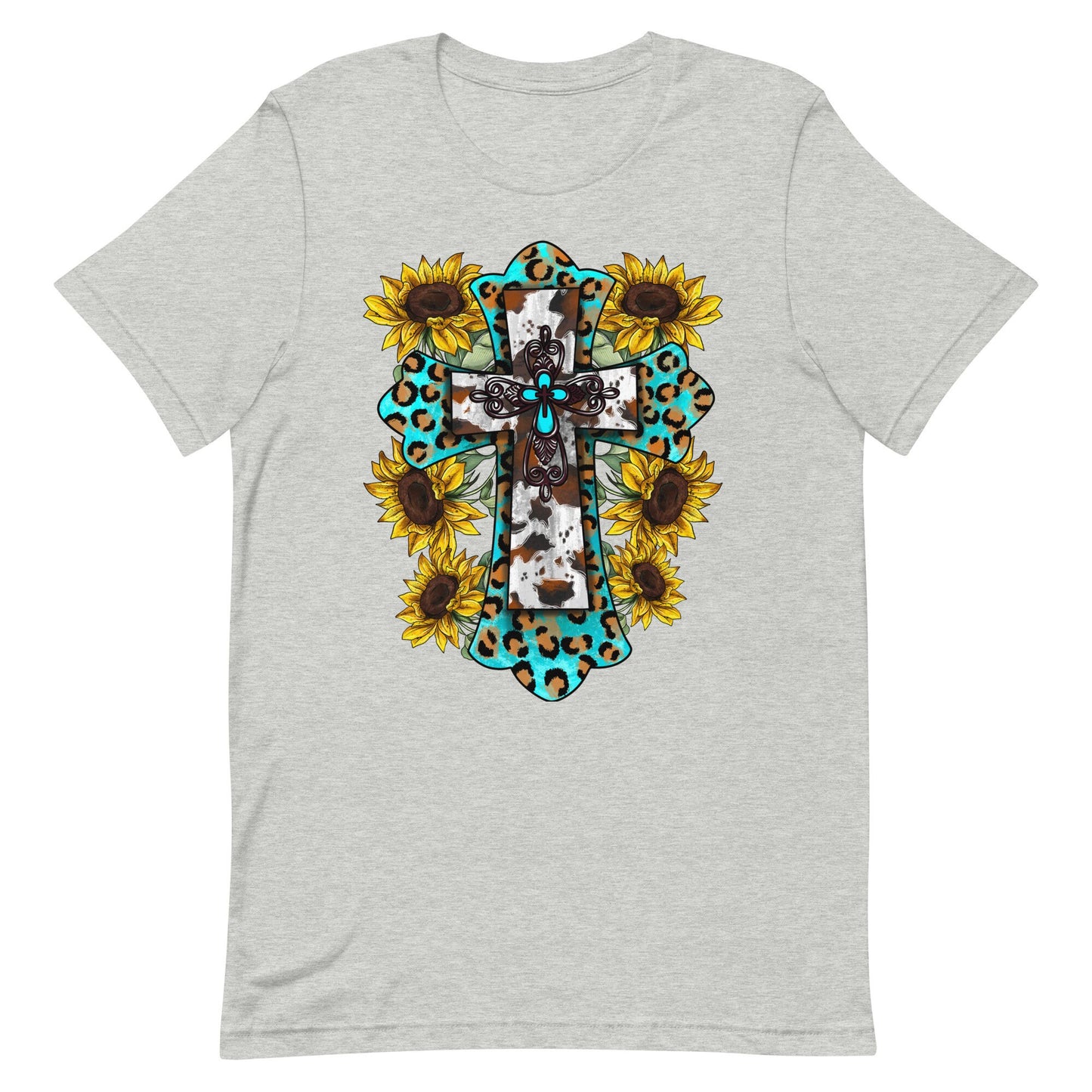 Western Cross with Sunflowers Unisex t-shirt