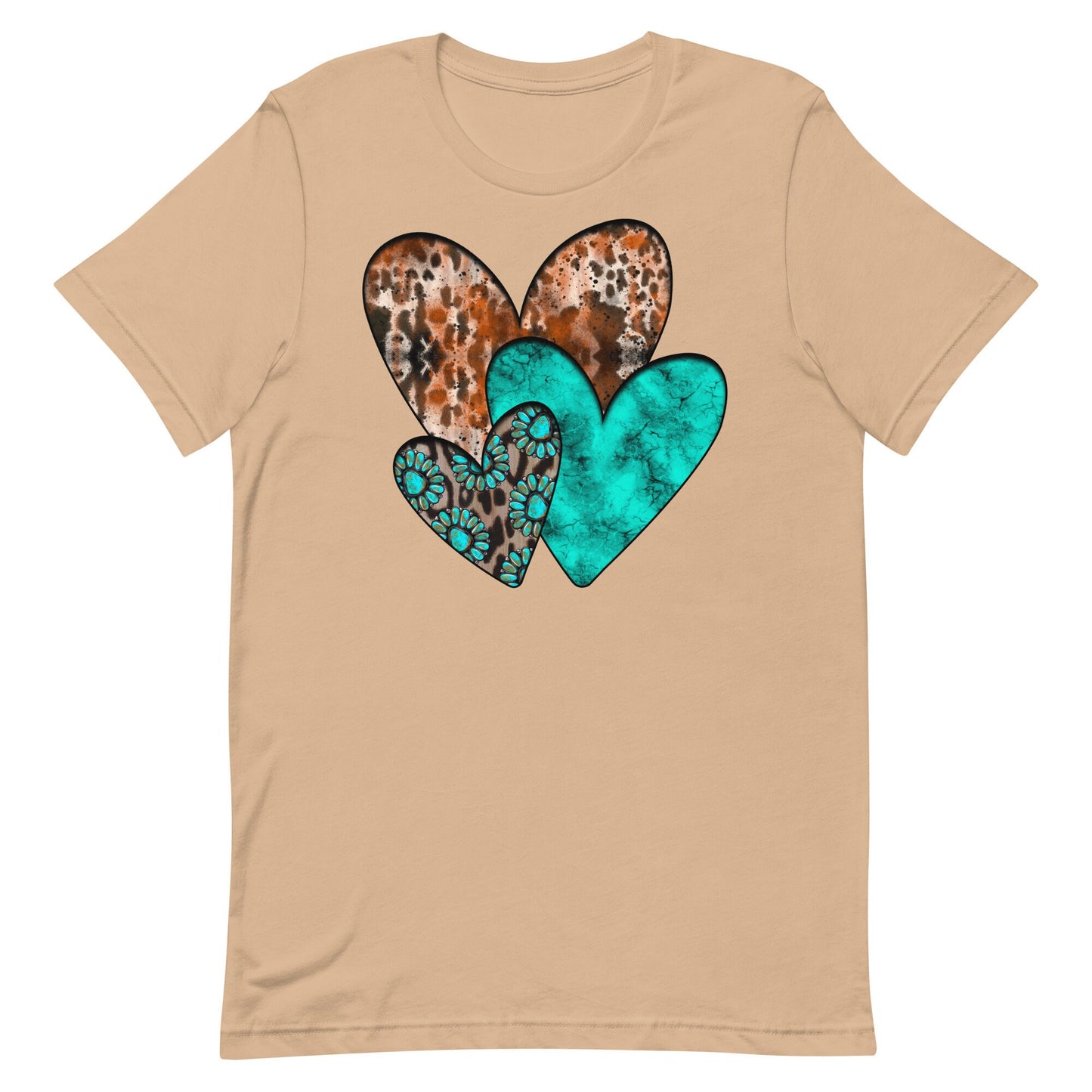 Western And Turquoise Hearts Unisex t-shirt