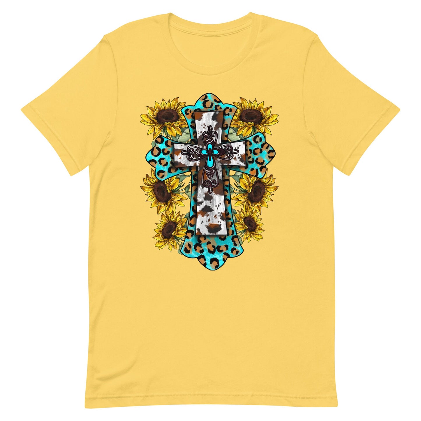 Western Cross with Sunflowers Unisex t-shirt