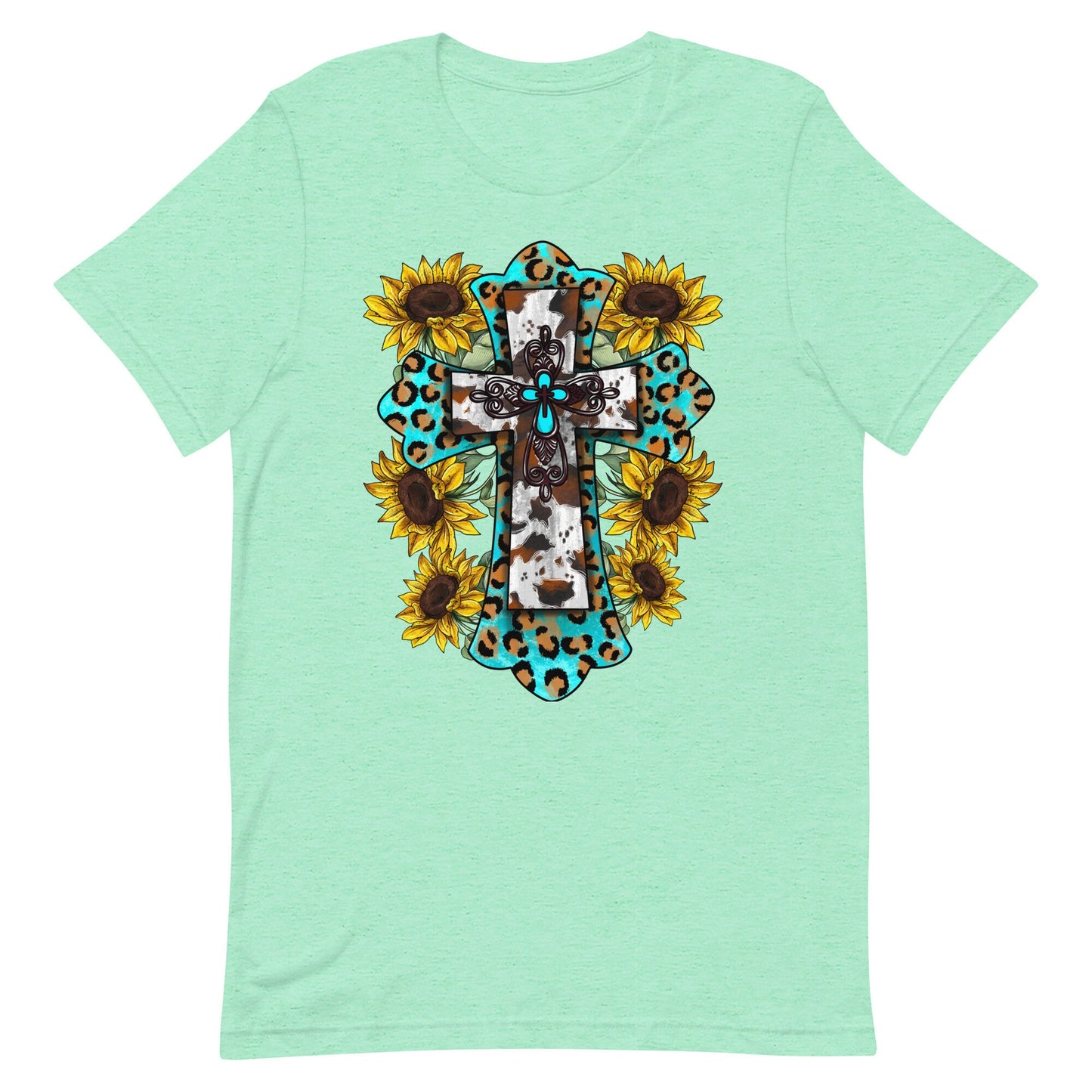 Western Cross with Sunflowers Unisex t-shirt