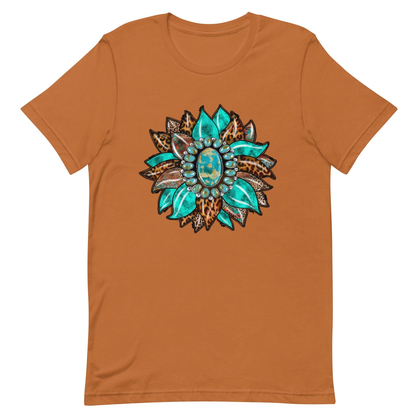 Western Turquoise Sunflower Unisex t-shirt