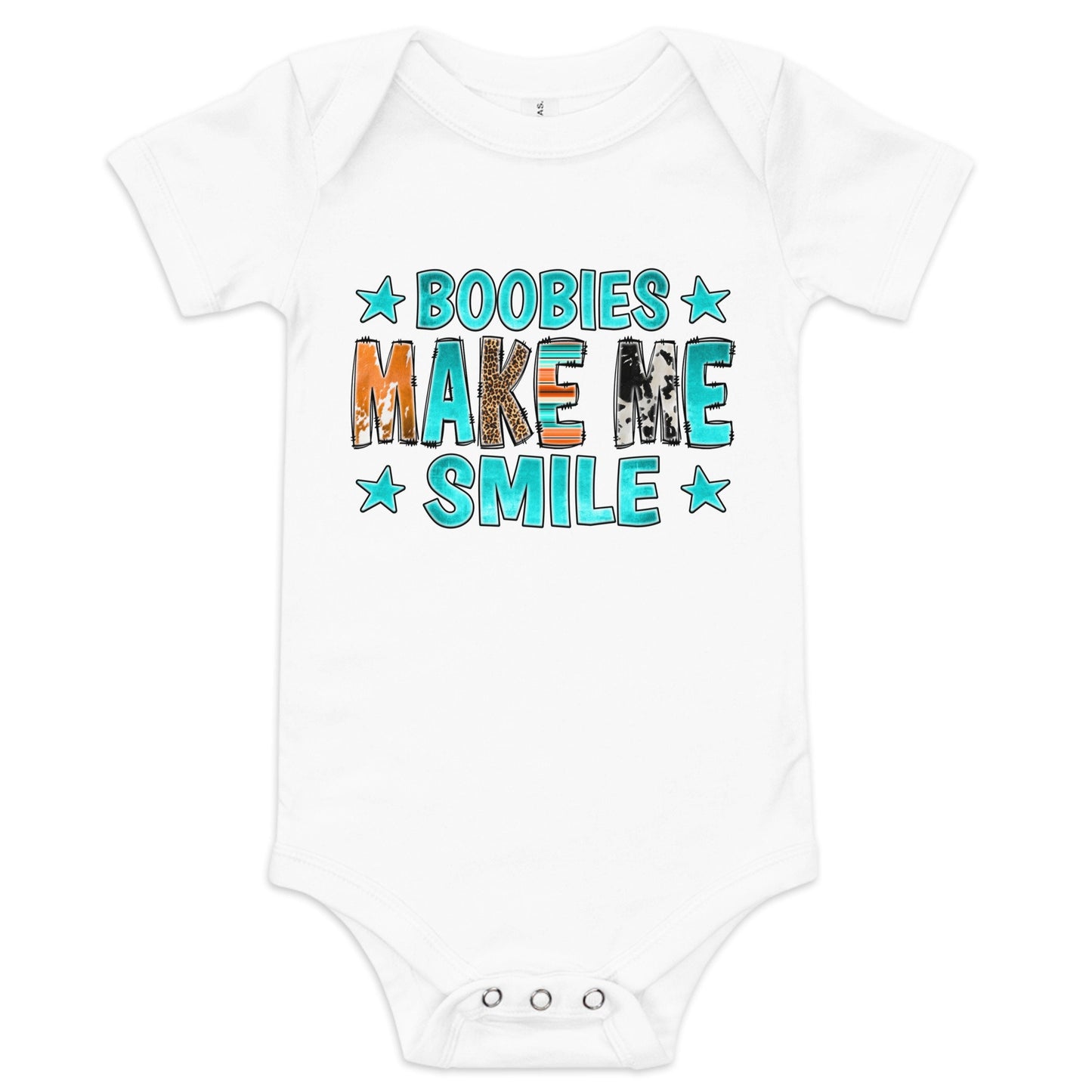 Boobies Make Me Smile Baby short sleeve one piece