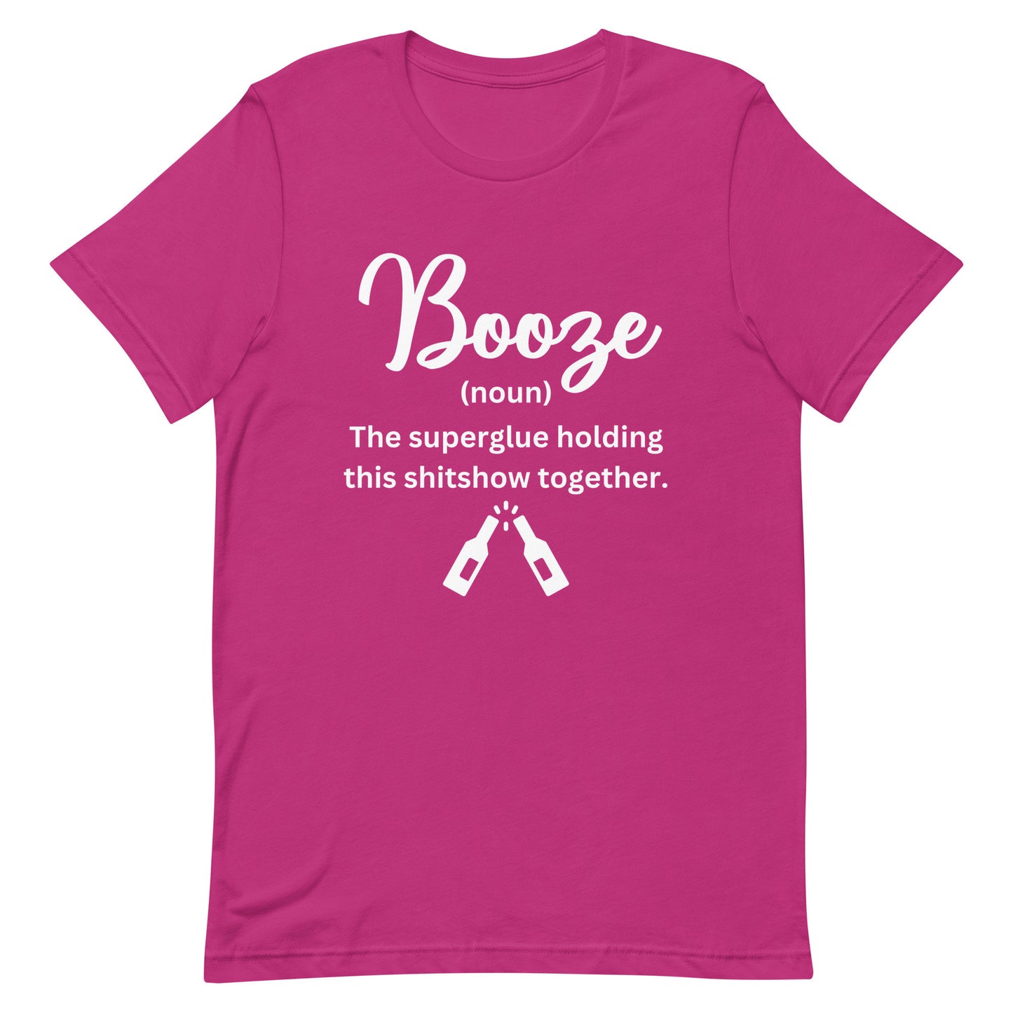 Booze White Print Unisex t-shirt