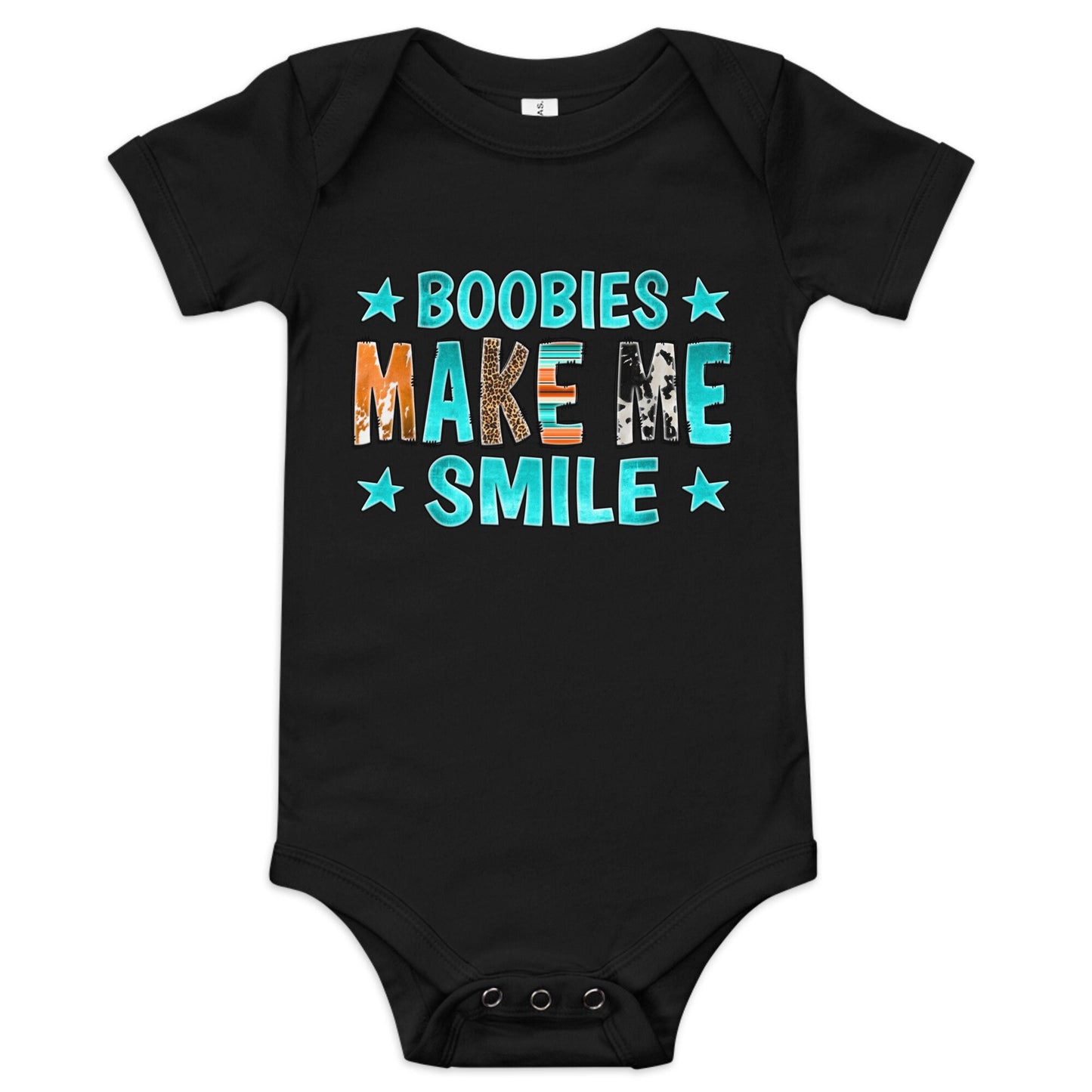 Boobies Make Me Smile Baby short sleeve one piece