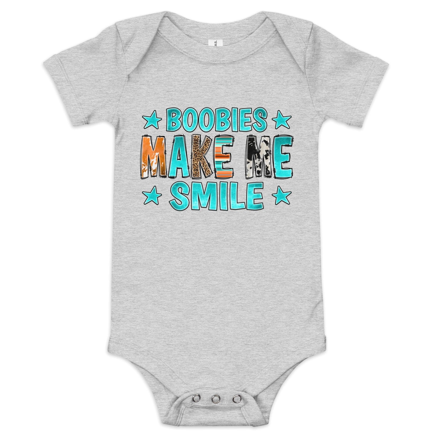 Boobies Make Me Smile Baby short sleeve one piece