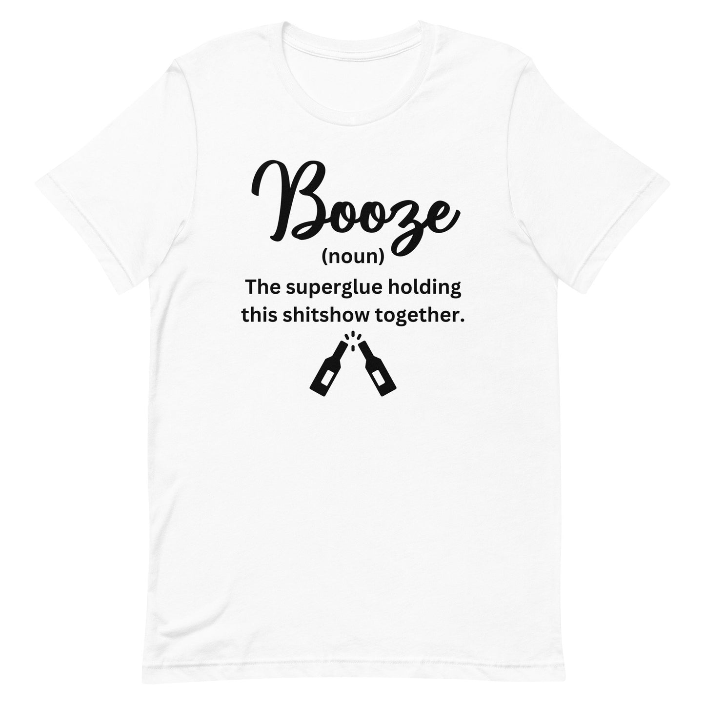 Booze Black Print Unisex t-shirt