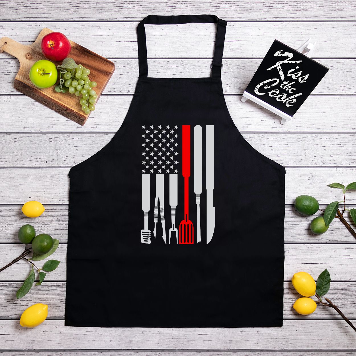 BBQ American Flag Apron (Full-Length)