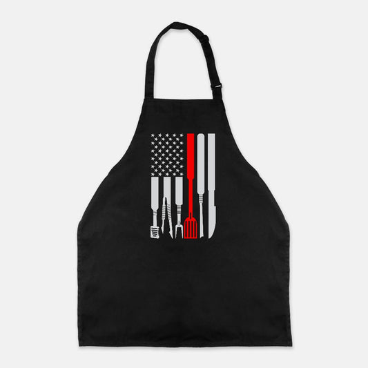 BBQ American Flag Apron (Full-Length)