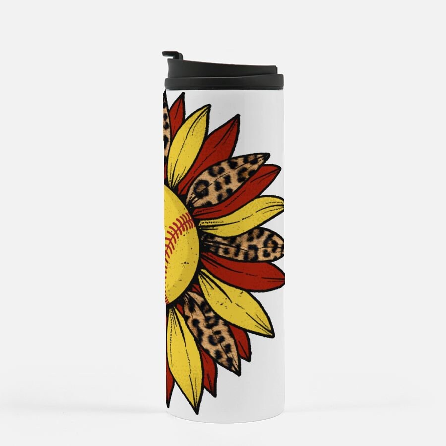 Softball Sunflower Thermal Tumbler 16 oz.