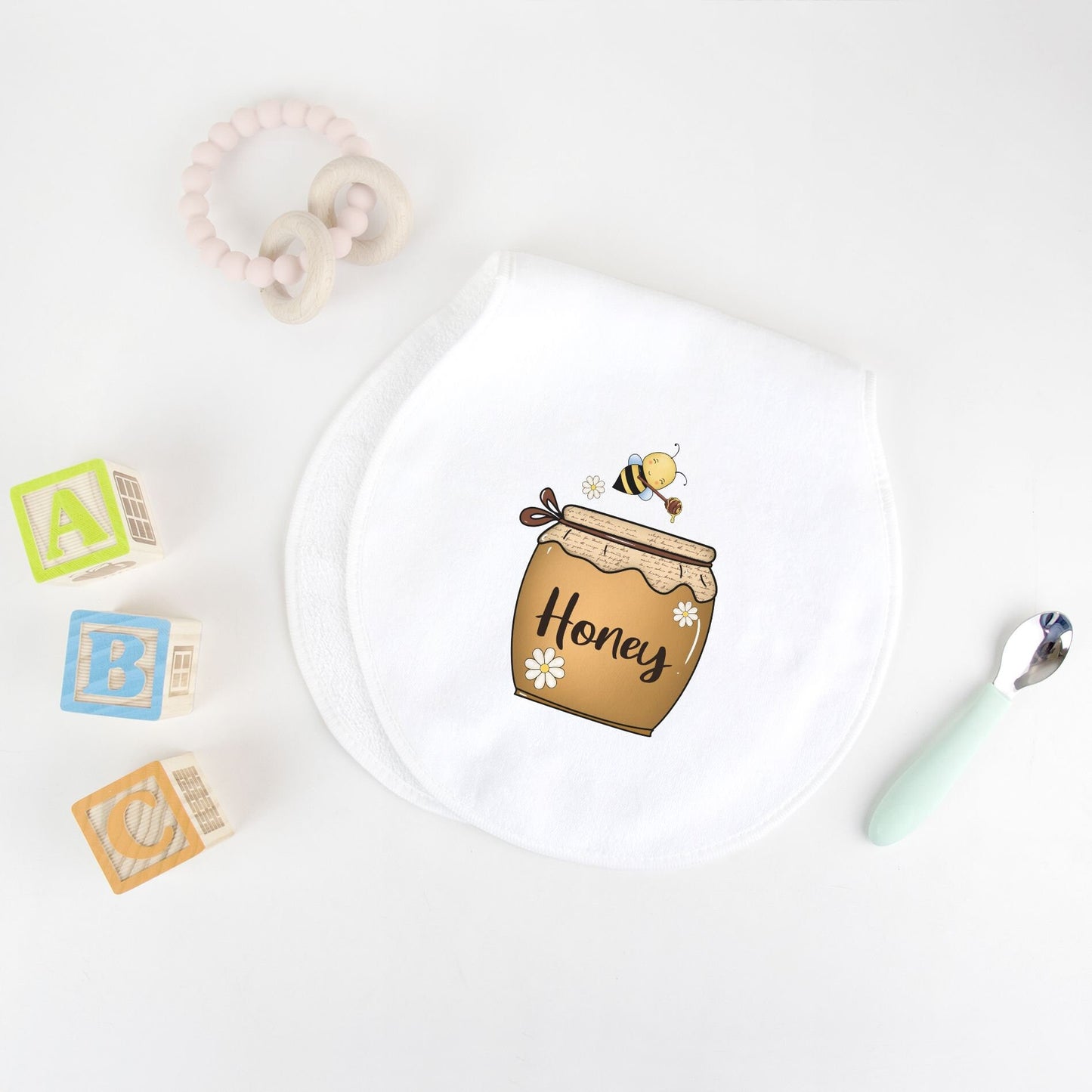 Honey bee pot Peanut Burp Cloth