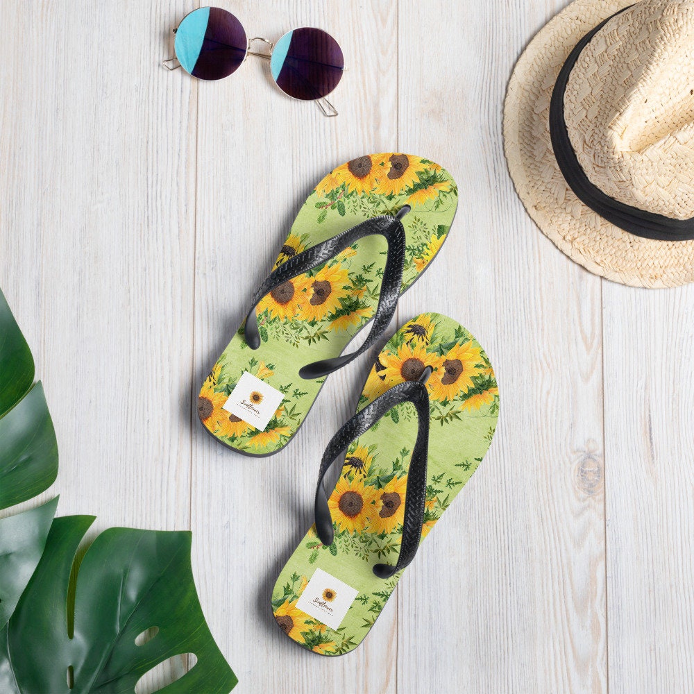 Country Sunflowers Flip-Flops