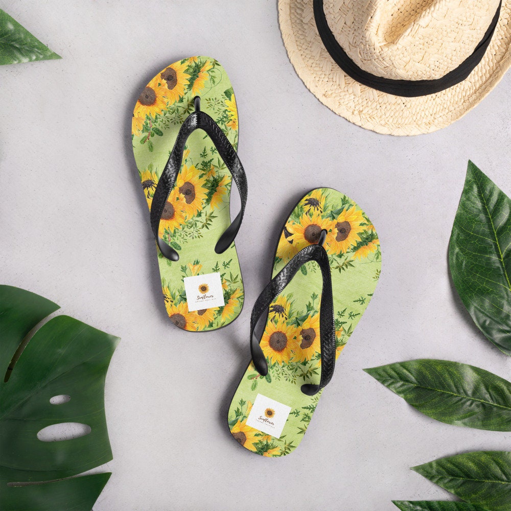 Country Sunflowers Flip-Flops