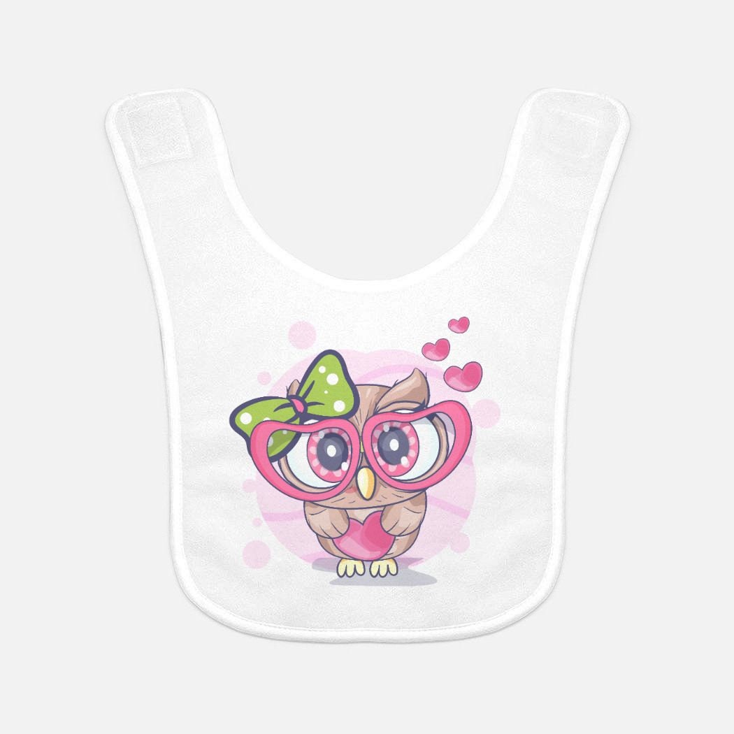 Owl with glasses Baby Bib