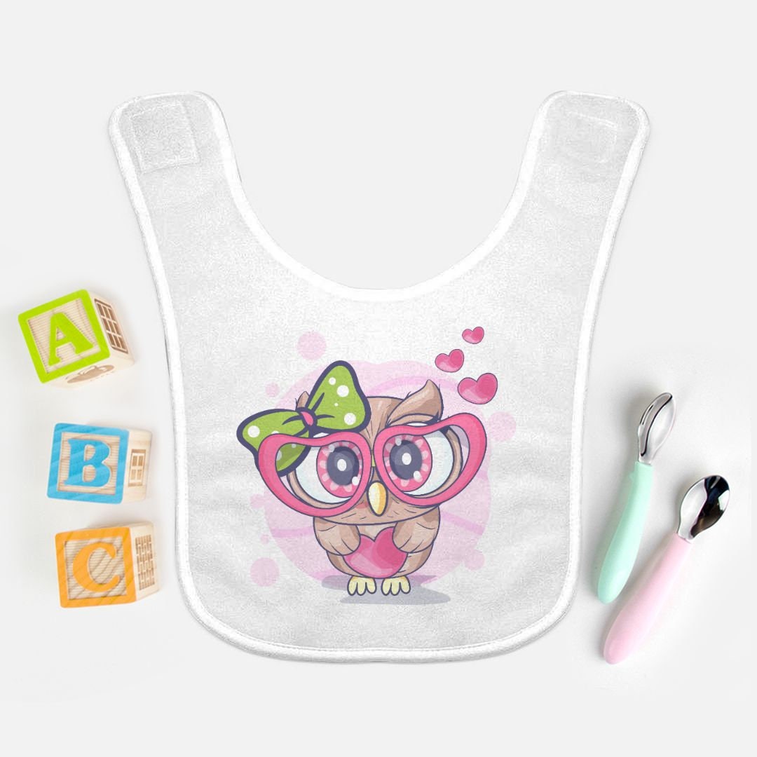 Owl with glasses Baby Bib