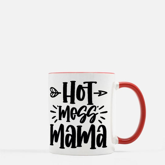 Hot Mess Mama Mug 11 oz. (Red + White)