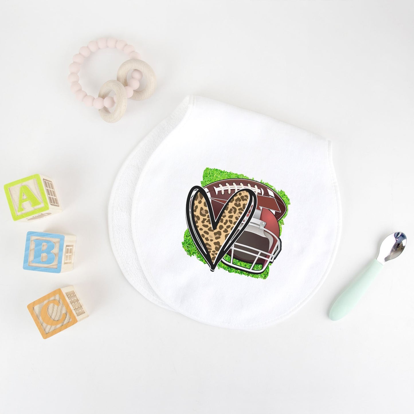 For the love of the game Football Peanut Burp Cloth