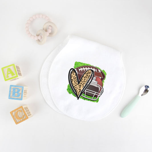 For the love of the game Football Peanut Burp Cloth