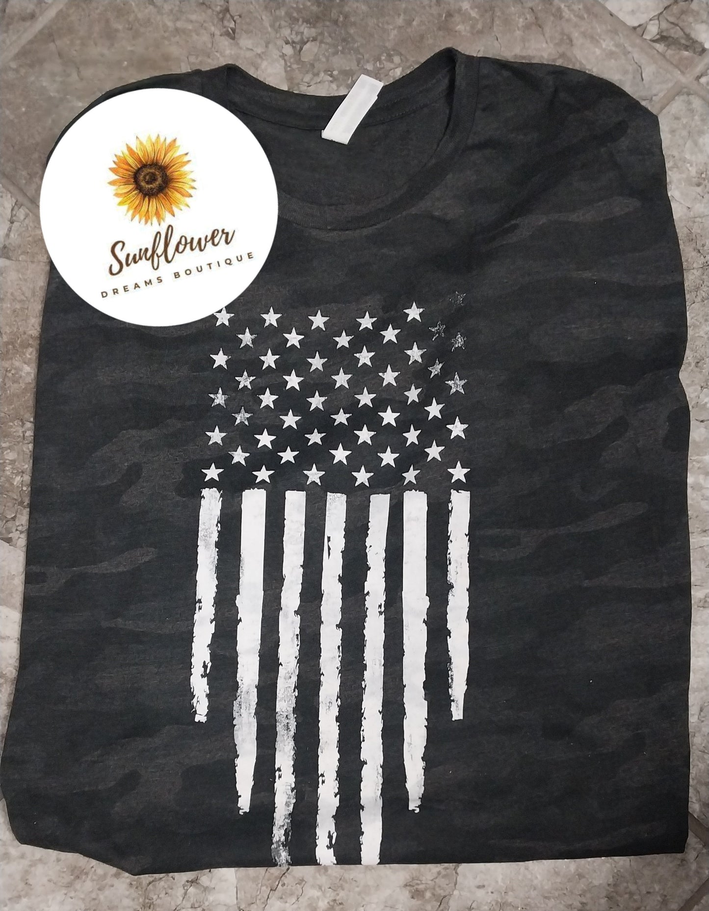 Black Camo with American Flag