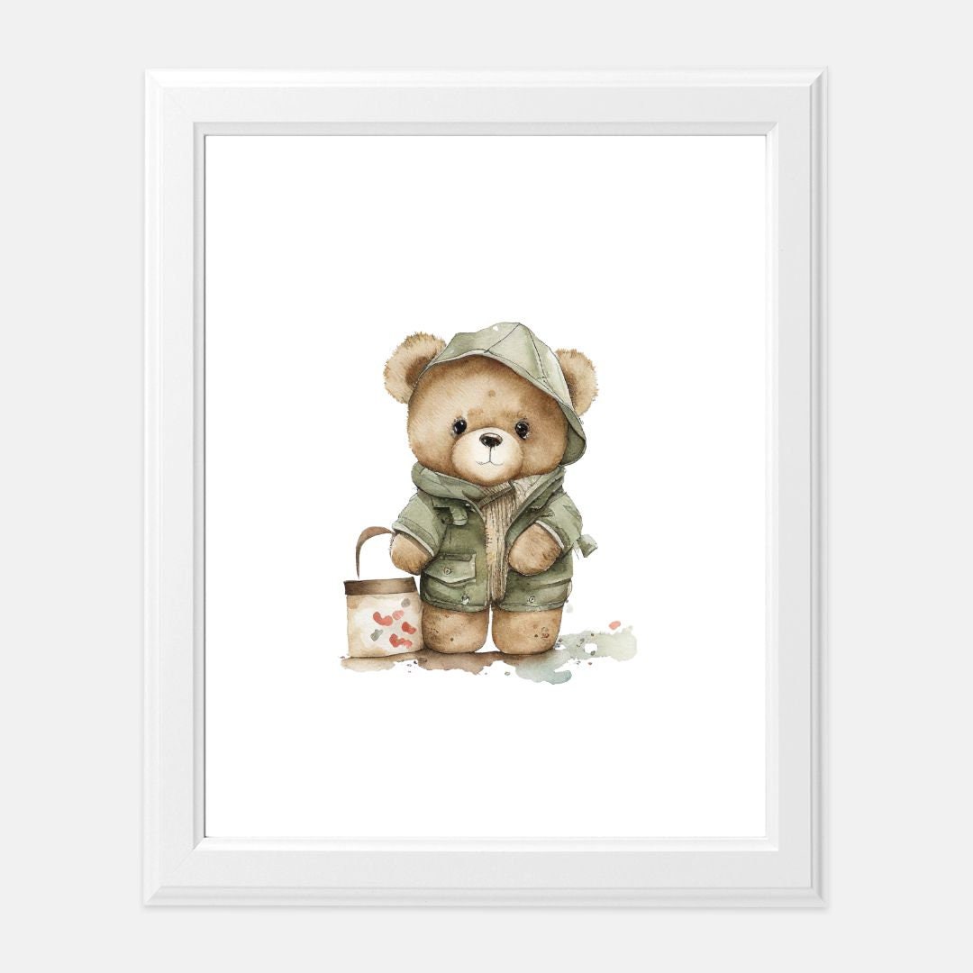 Let's go fishing baby bear Print 8 x10