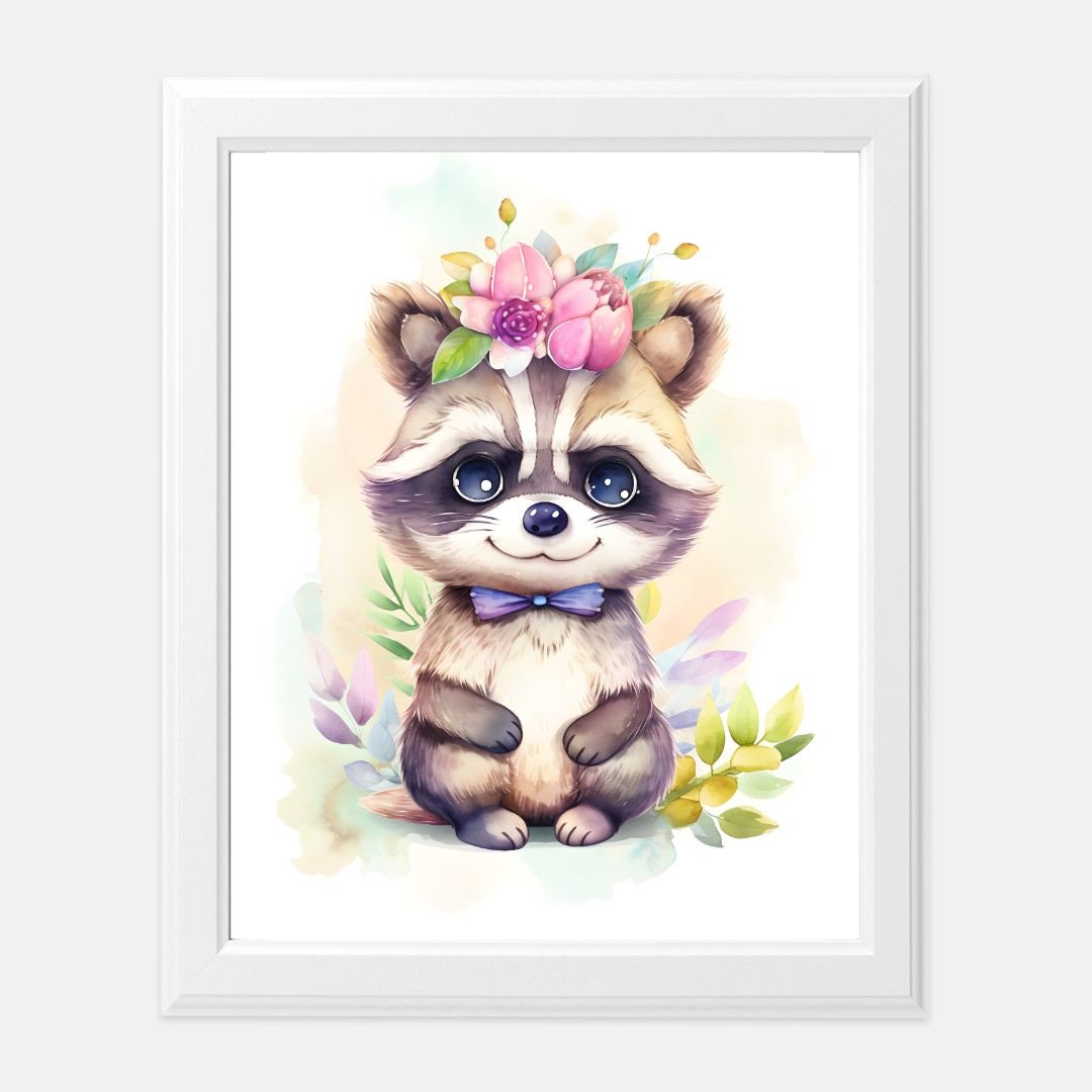 Baby Raccoon Print 8 x10