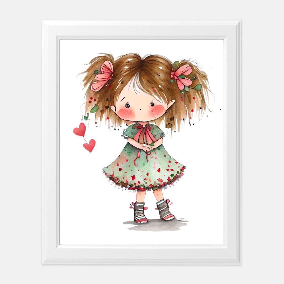 Little Gracie Mae hearts I love-Print 8 x10