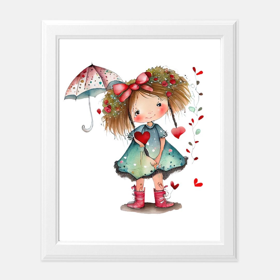 Gracie Mae hearts keep falling on my head Print 8 x10