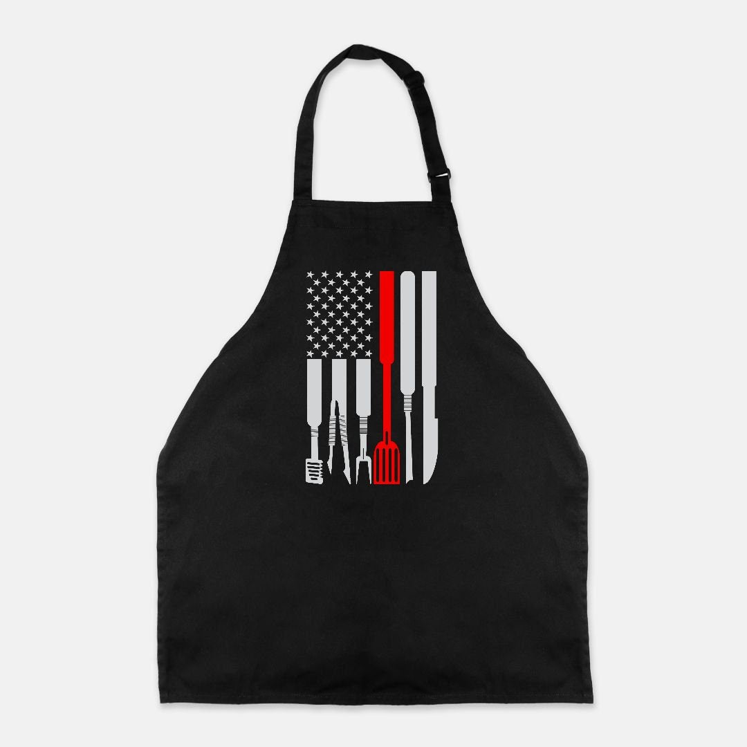 BBQ American Flag Apron (Full-Length)