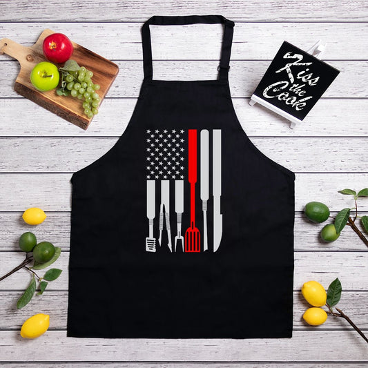 BBQ American Flag Apron (Full-Length)