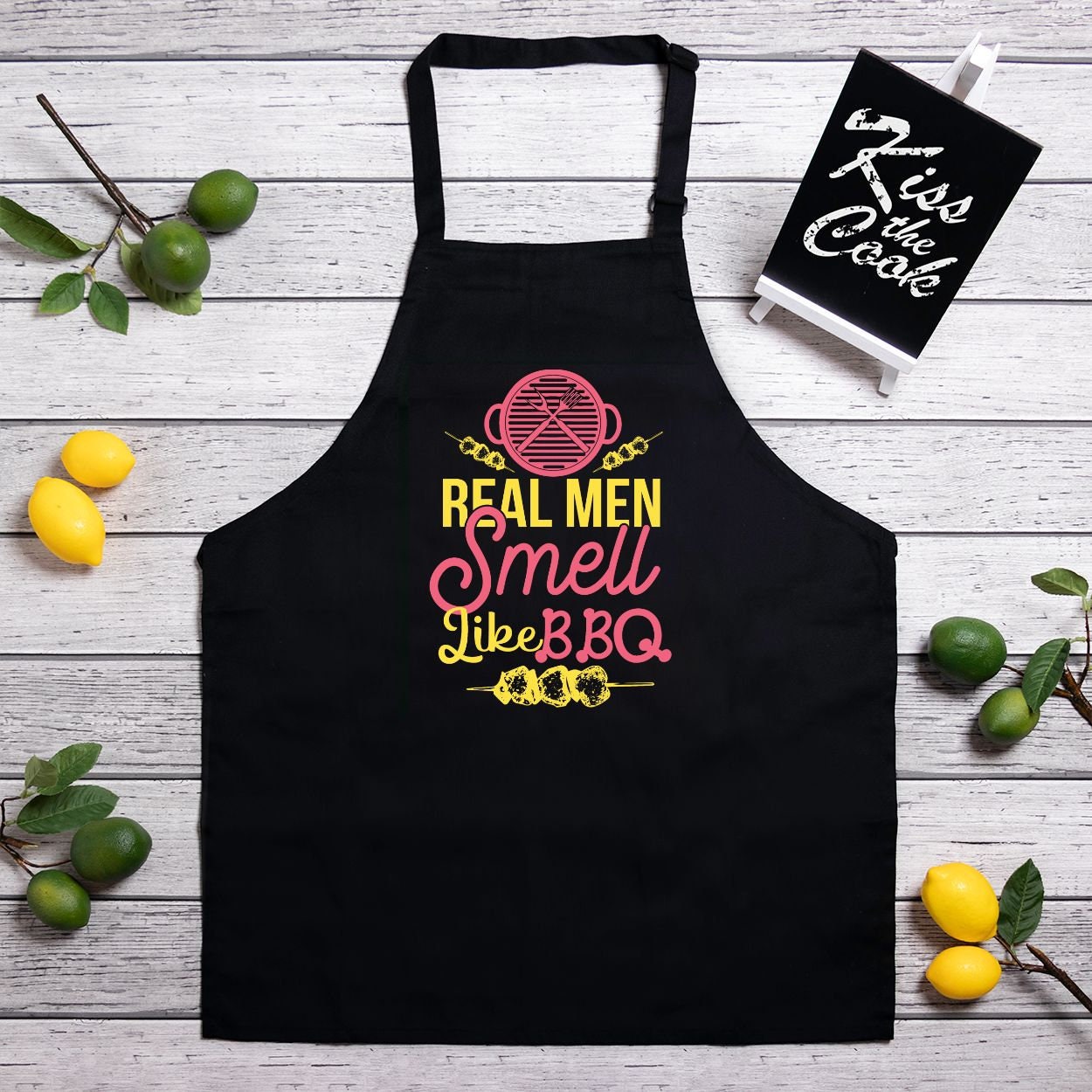 Real Men Smell Like BBQ Apron (Full-Length)