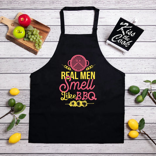 Real Men Smell Like BBQ Apron (Full-Length)