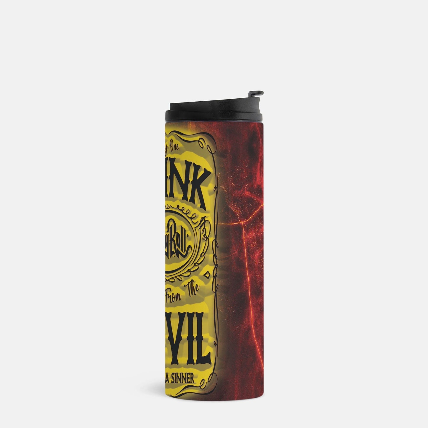 Drink from the Devil Yellow Thermal Tumbler 16 oz.