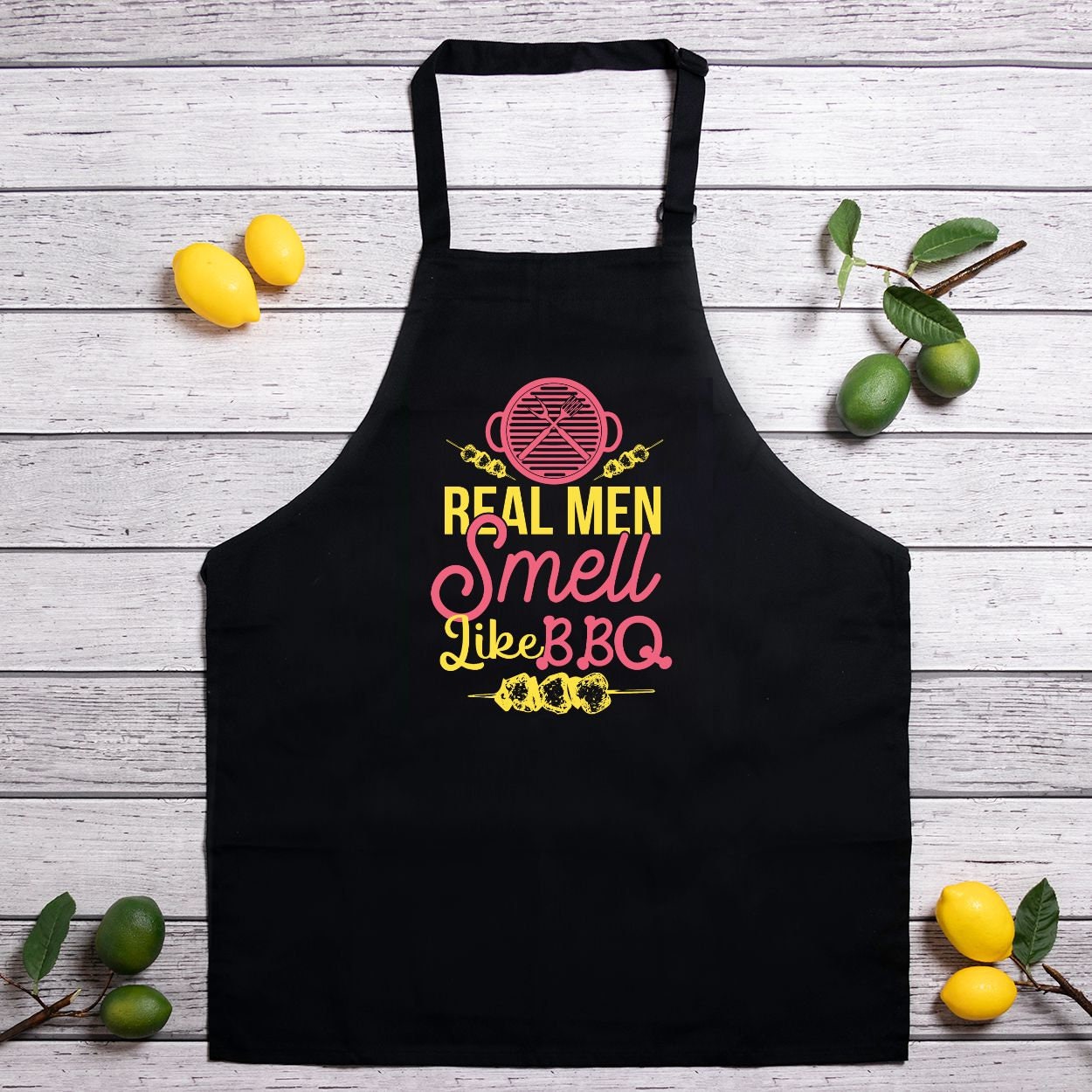 Real Men Smell Like BBQ Apron (Full-Length)