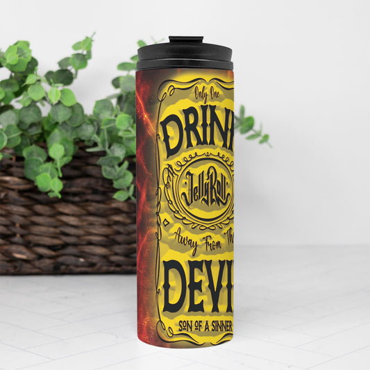 Drink from the Devil Yellow Thermal Tumbler 16 oz.
