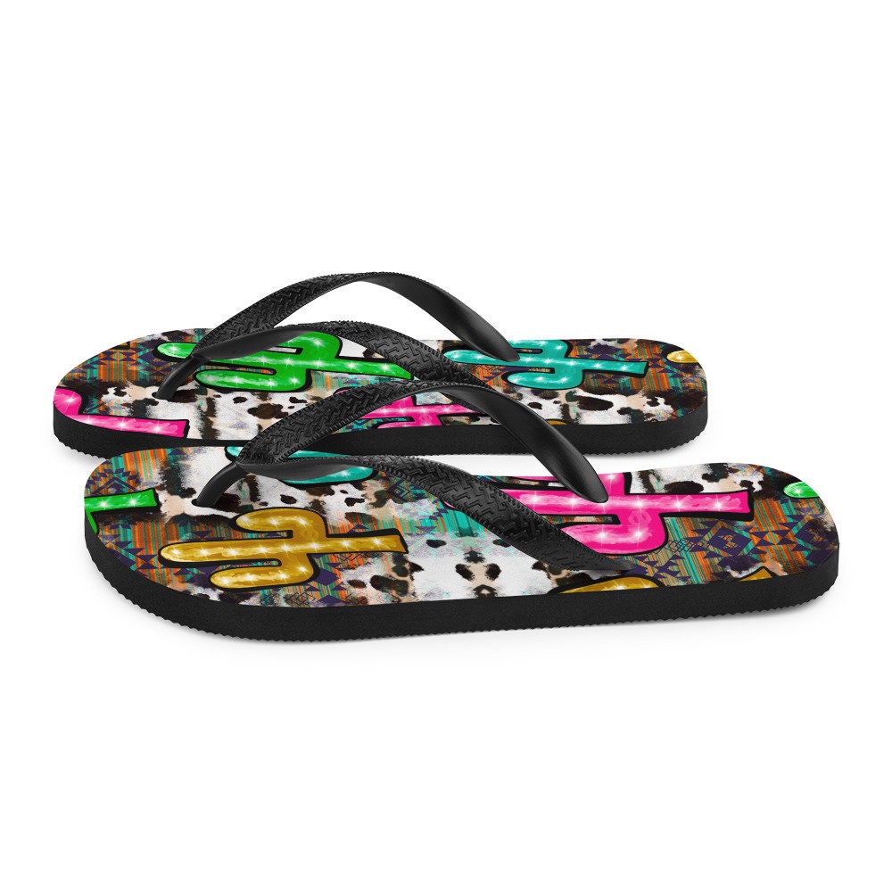 Neon light Cactus Flip-Flops