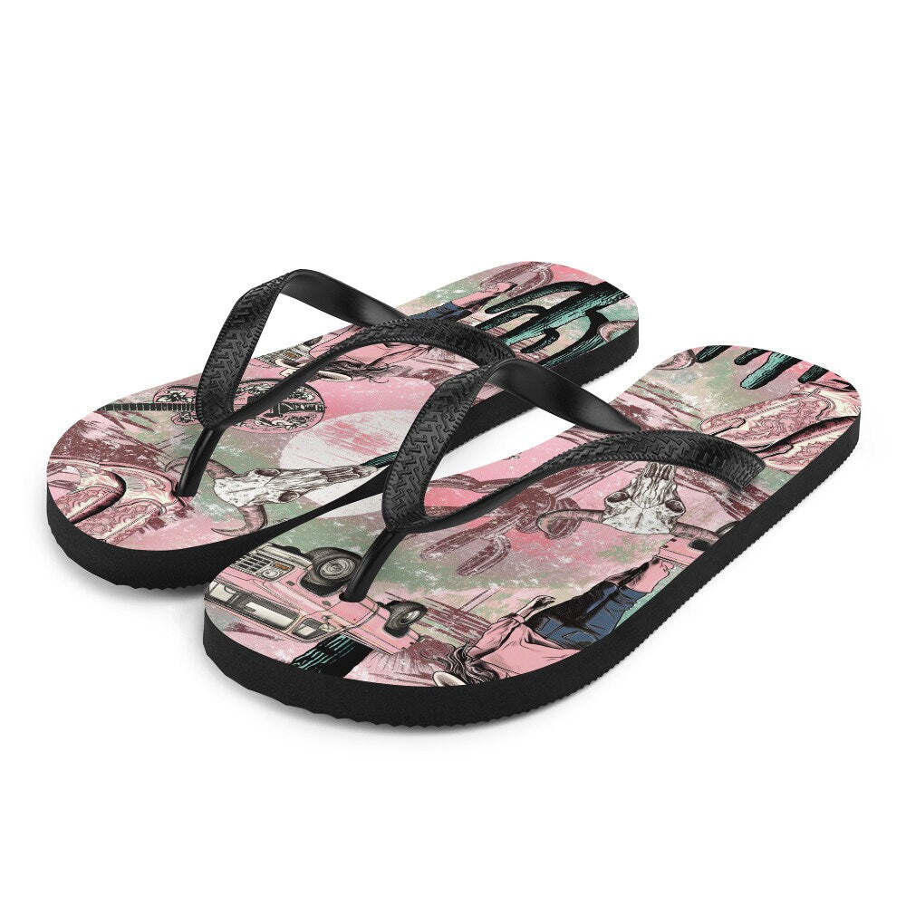 Pink western Flip-Flops