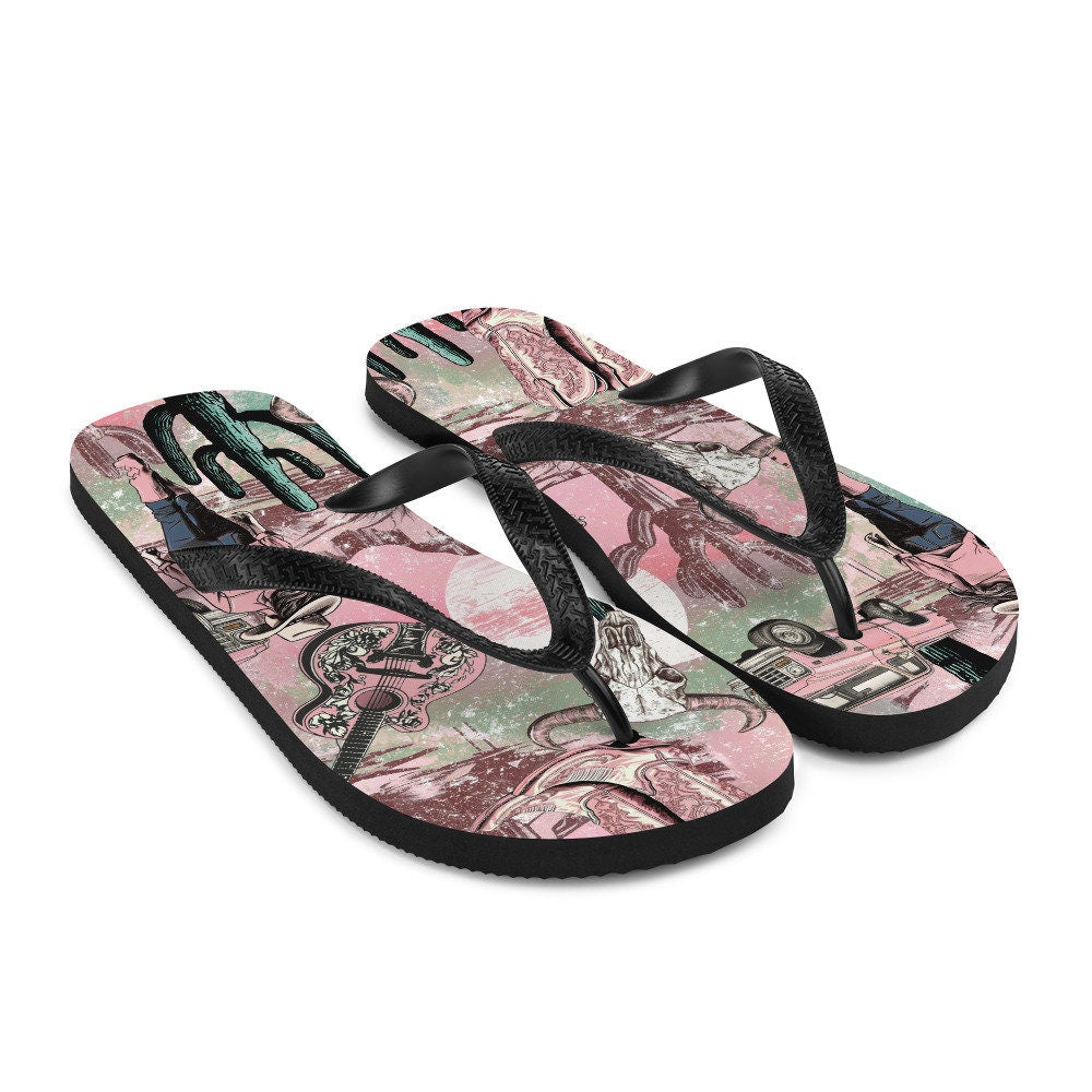 Pink western Flip-Flops