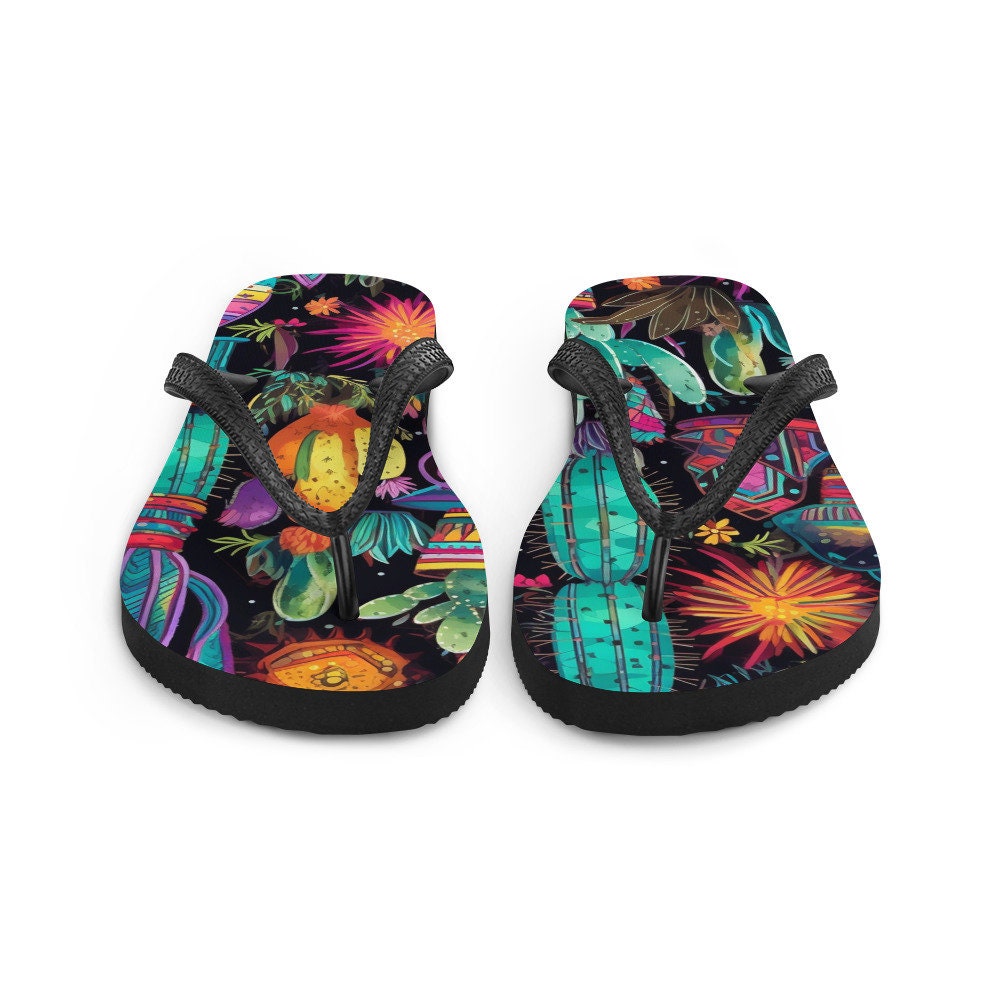 Sun burst Cactus Flip-Flops
