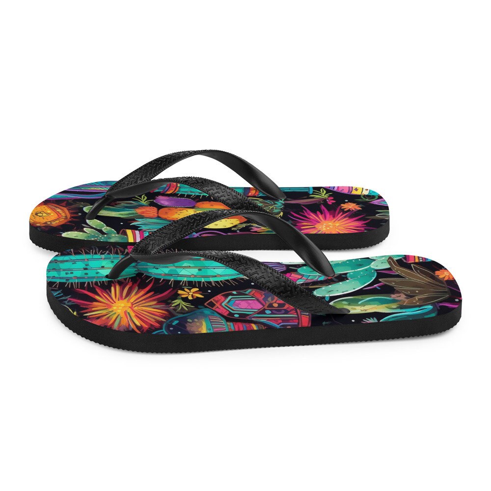 Sun burst Cactus Flip-Flops