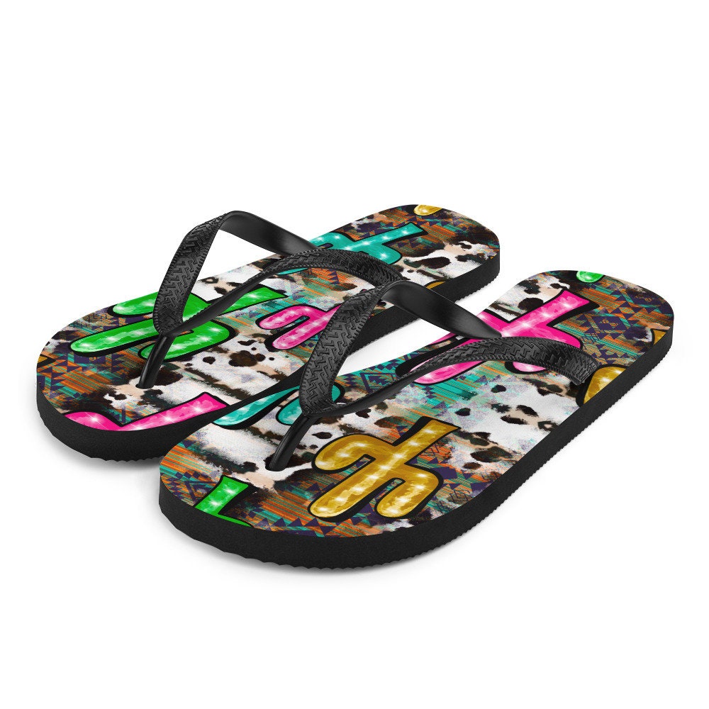 Neon light Cactus Flip-Flops
